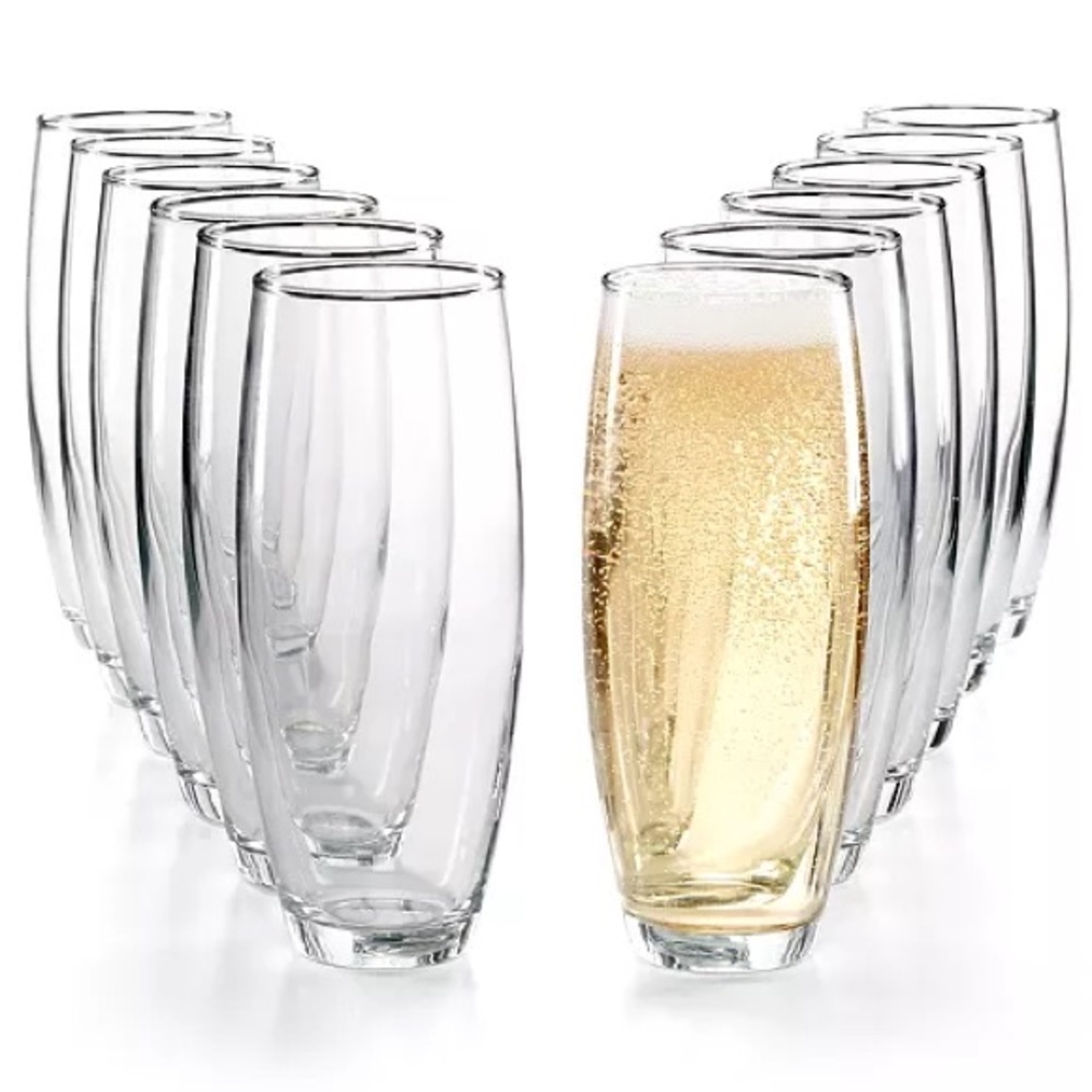 MARTHA STEWART: 12-Pc. Stemless Champagne Flutes Set 🍾🥂